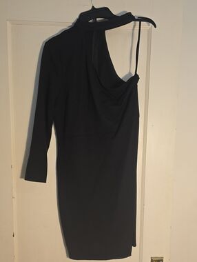 Little Black Dress One-Shoulder Midi Dress Size 12